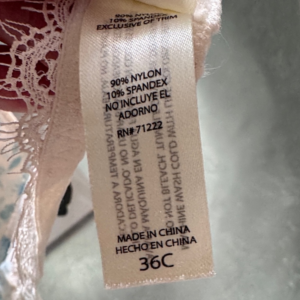 Jessica Simpson Cream and Blue Lace Bra 36C - Picture 8 of 10